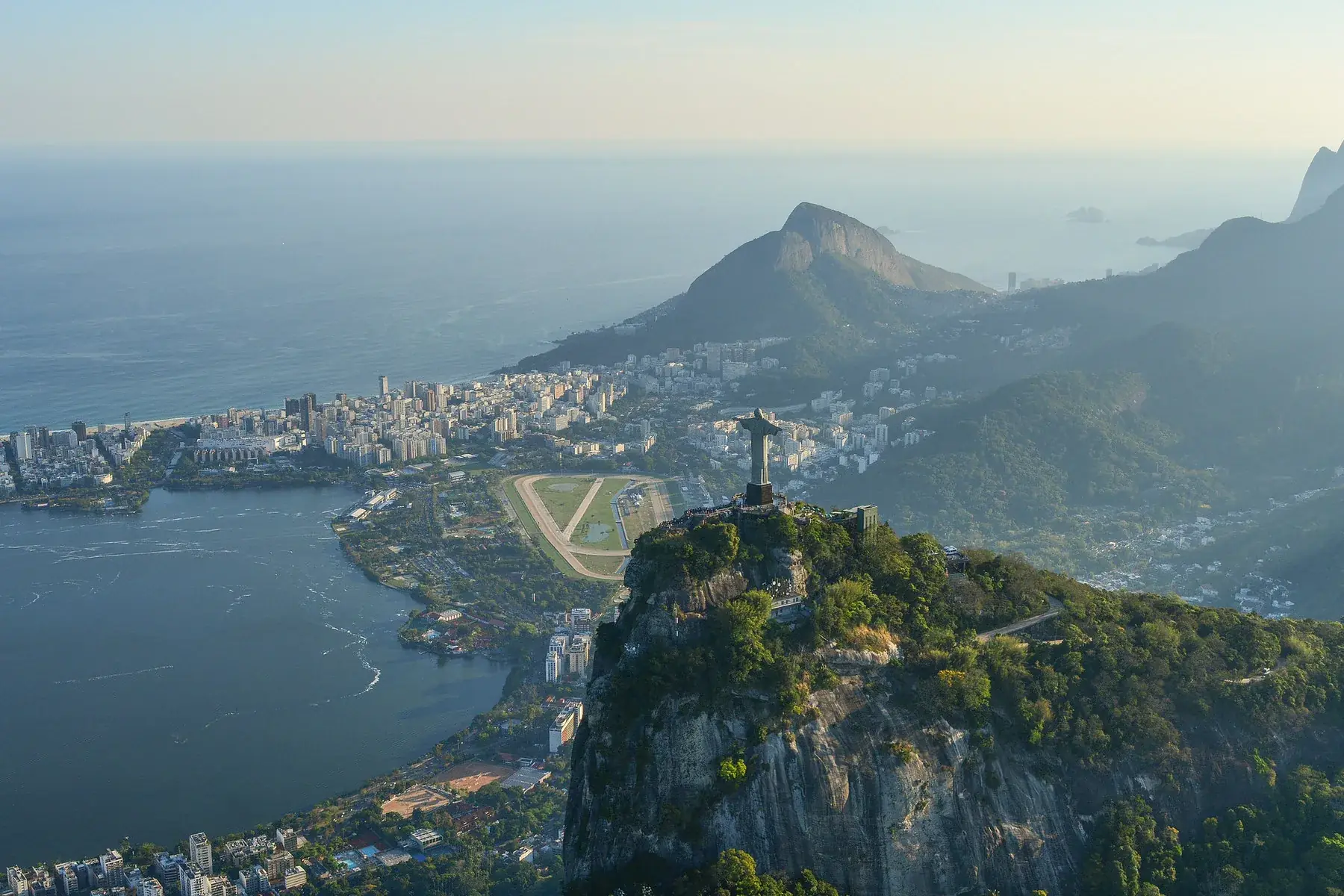 Mountain and city landscape in South America