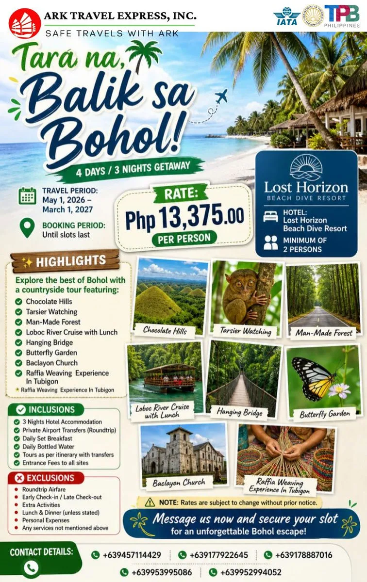 Tara Na, Balik Sa Bohol. campaign artwork