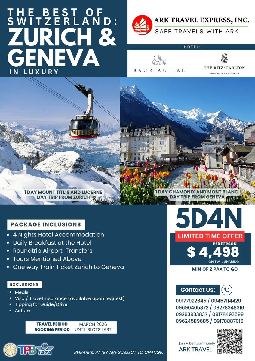 The Best of Switzerland Zurich & Geneva in Luxury campaign artwork