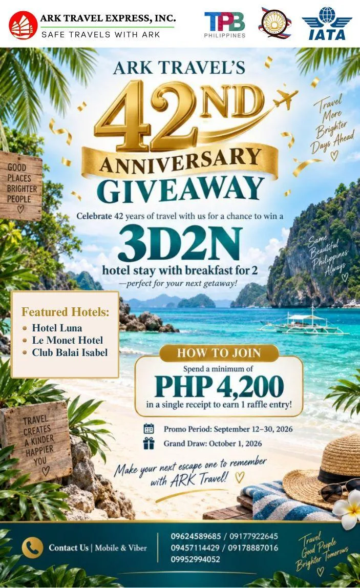 Ark Travel's 42nd Anniversary Giveaway campaign artwork
