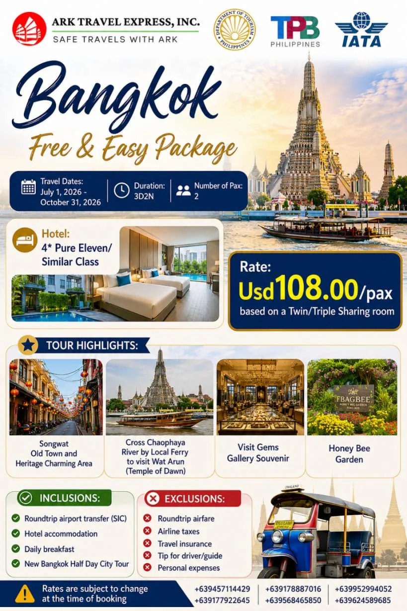 Bangkok Free & Easy Package campaign artwork