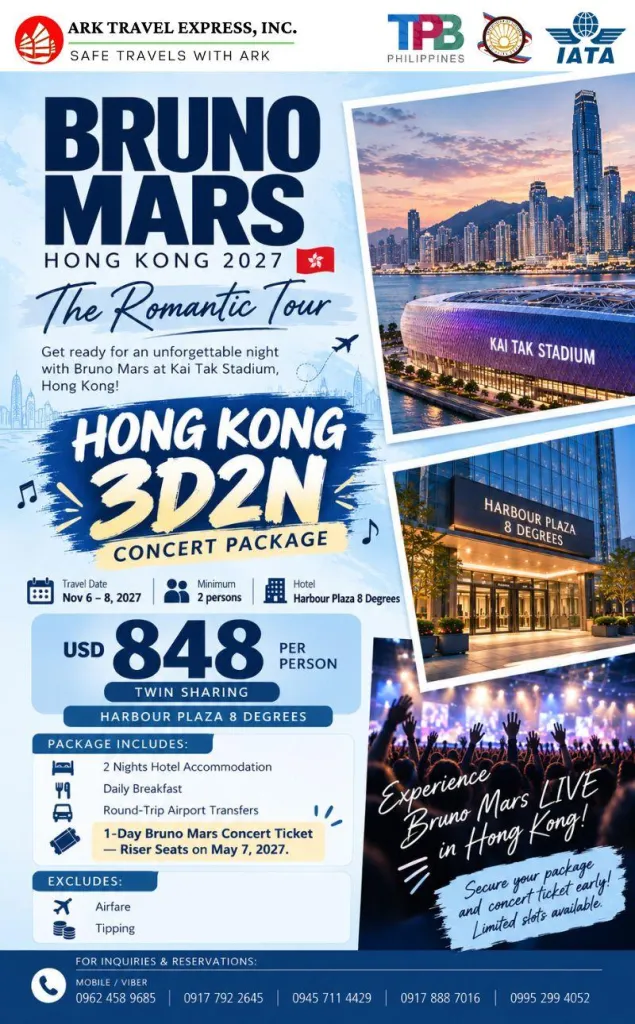 Bruno Mars Hong Kong 2027 Concert Package campaign artwork