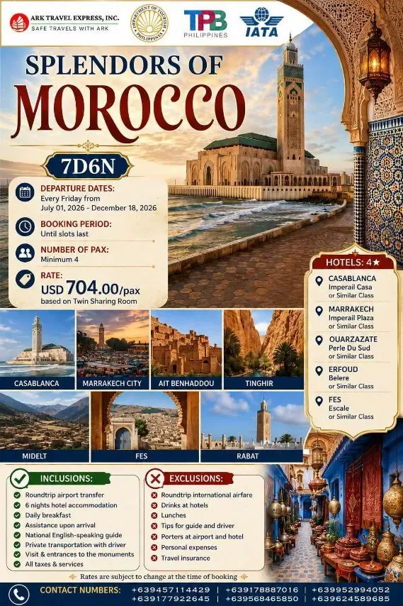 Splendors of Morocco campaign artwork